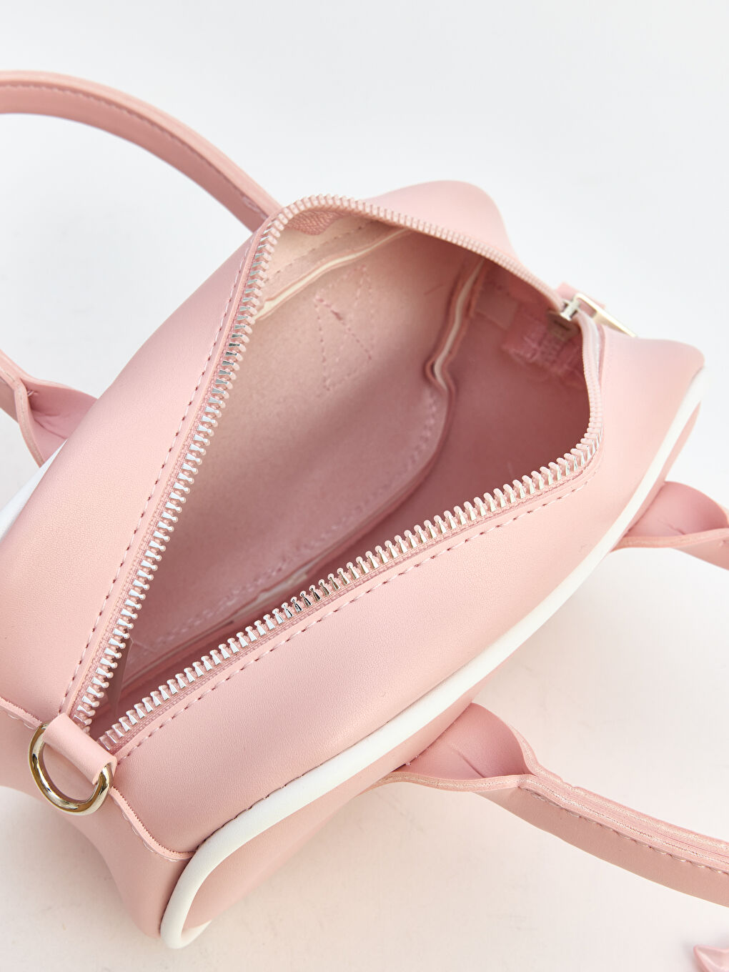 Pembe Fiyonk Aksesuarlı Kadın Omuz Çantası-2