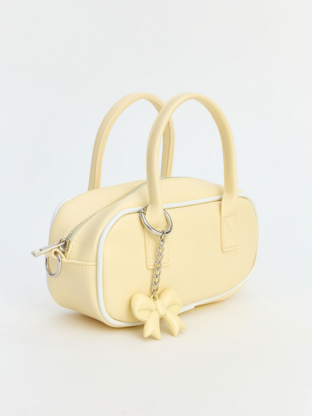 Sarı Fiyonk Aksesuarlı Kadın Omuz Çantası-2