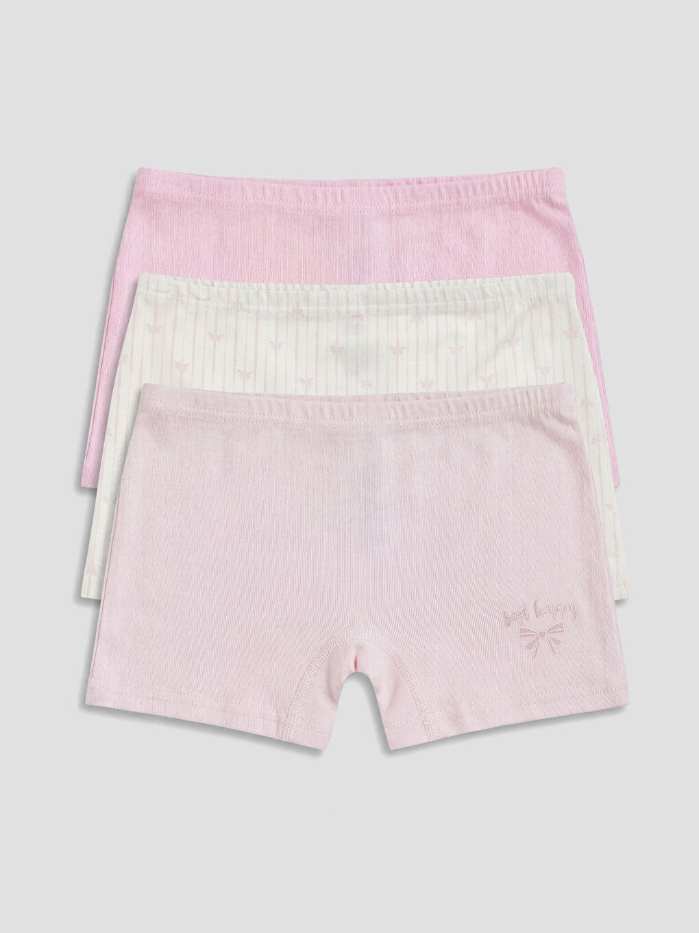 Pembe Baskılı Kız Çocuk Boxer 3'lü-5