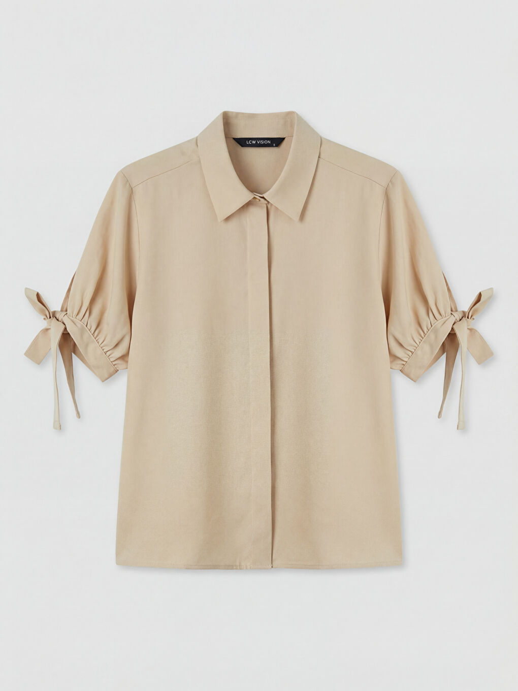 Bej Regular Fit Kadın Gömlek