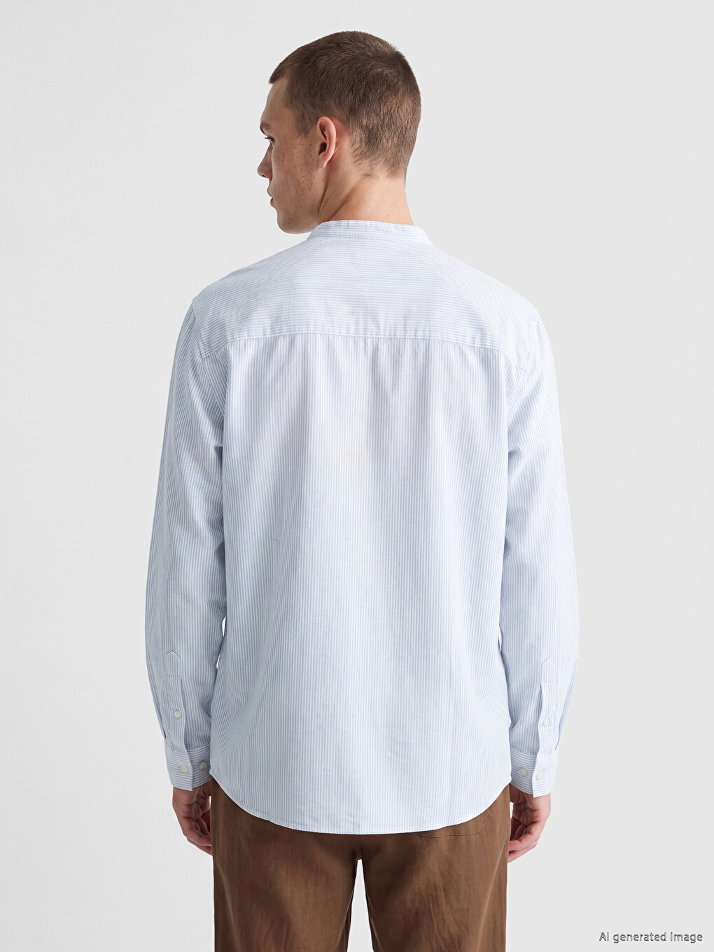 Mavi Regular Fit Hakim Yaka Çizgili Poplin Erkek Gömlek-3