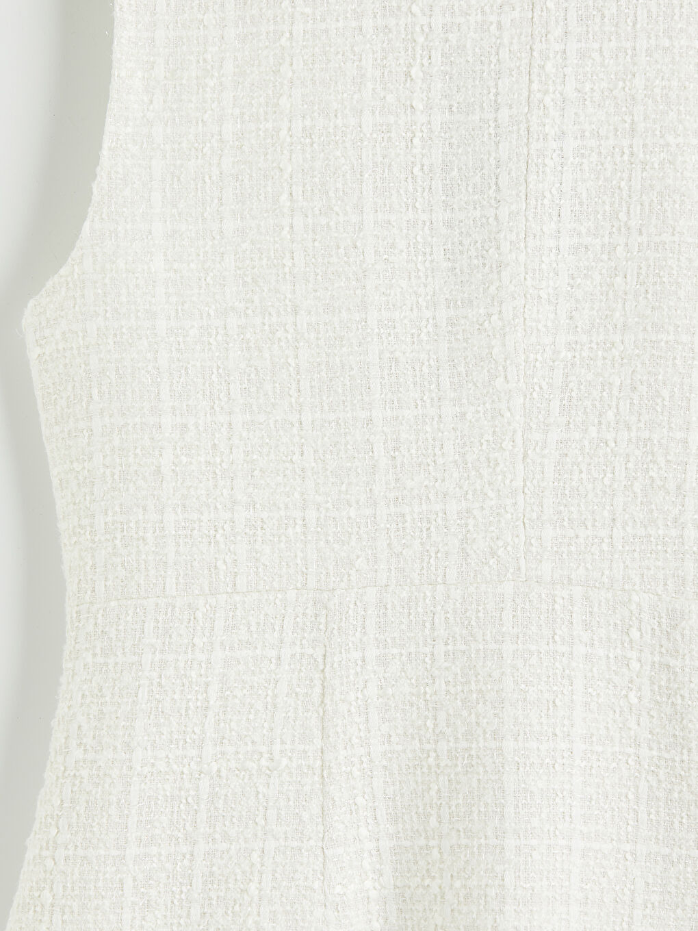 Ekru Gömlek Yaka Mini Tüvit Elbise-3