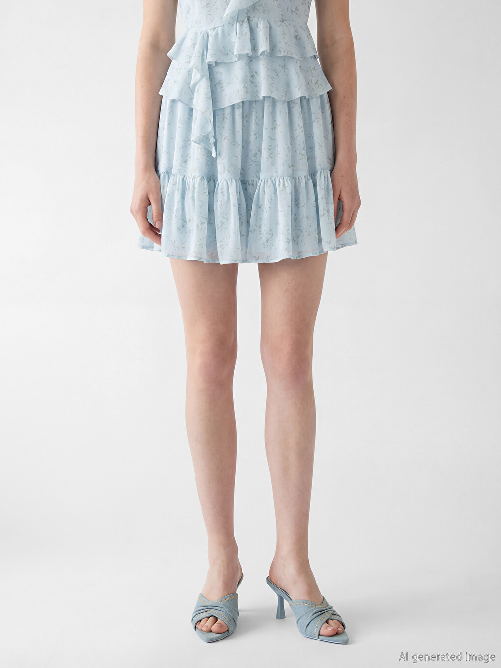 Woman Blue Skirt-1
