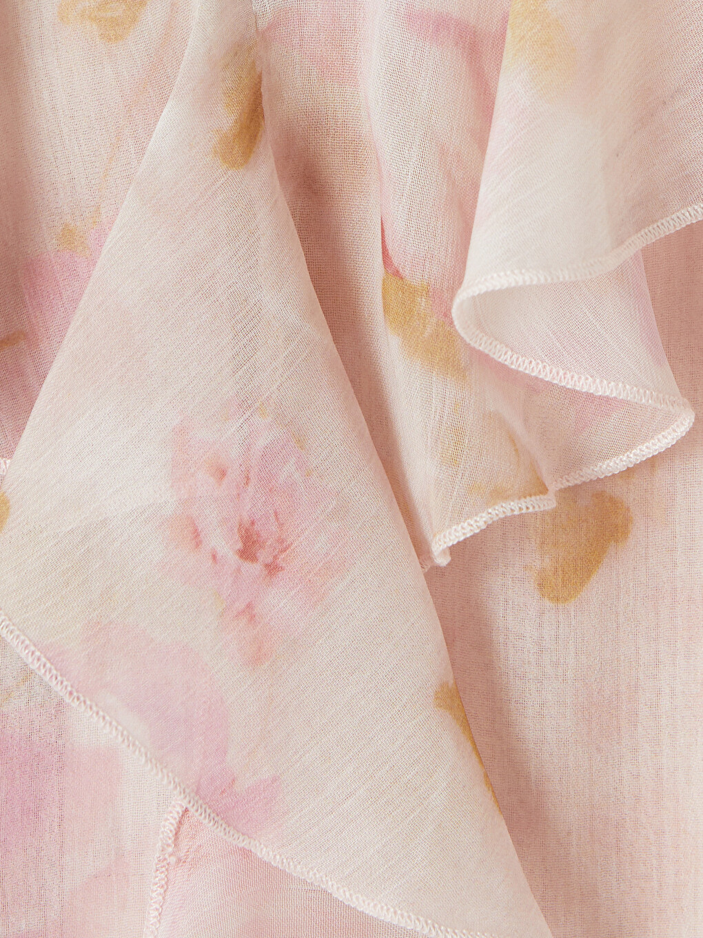 V Neck Frilled Floral Chiffon Blouse-6