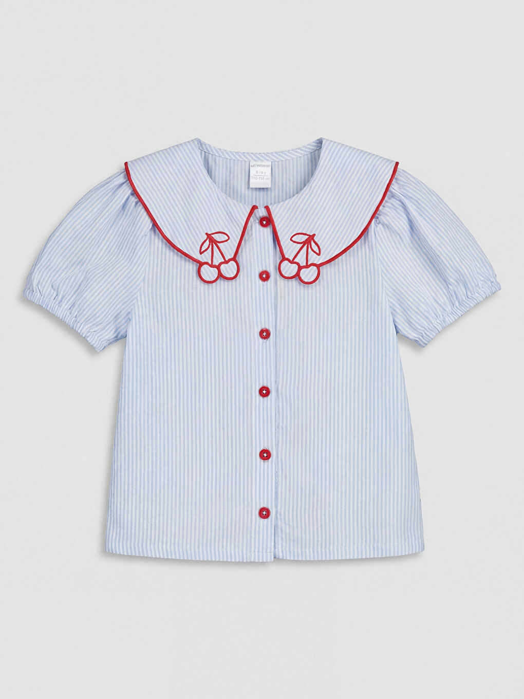 Mavi Bebe Yaka Kız Çocuk Gömlek