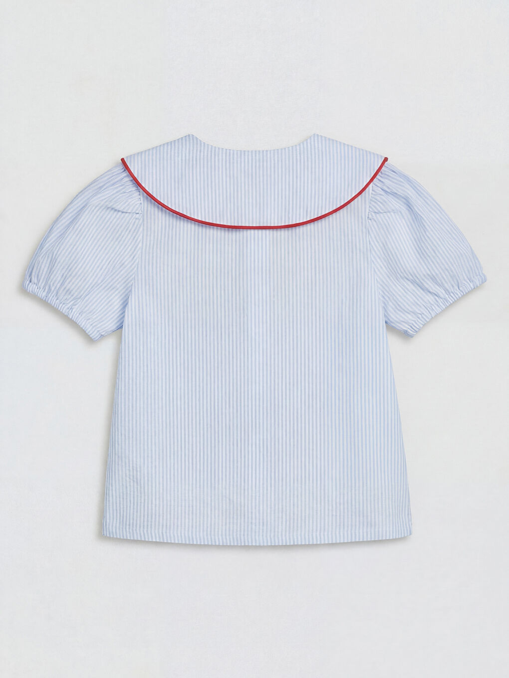 Mavi Bebe Yaka Kız Çocuk Gömlek-1