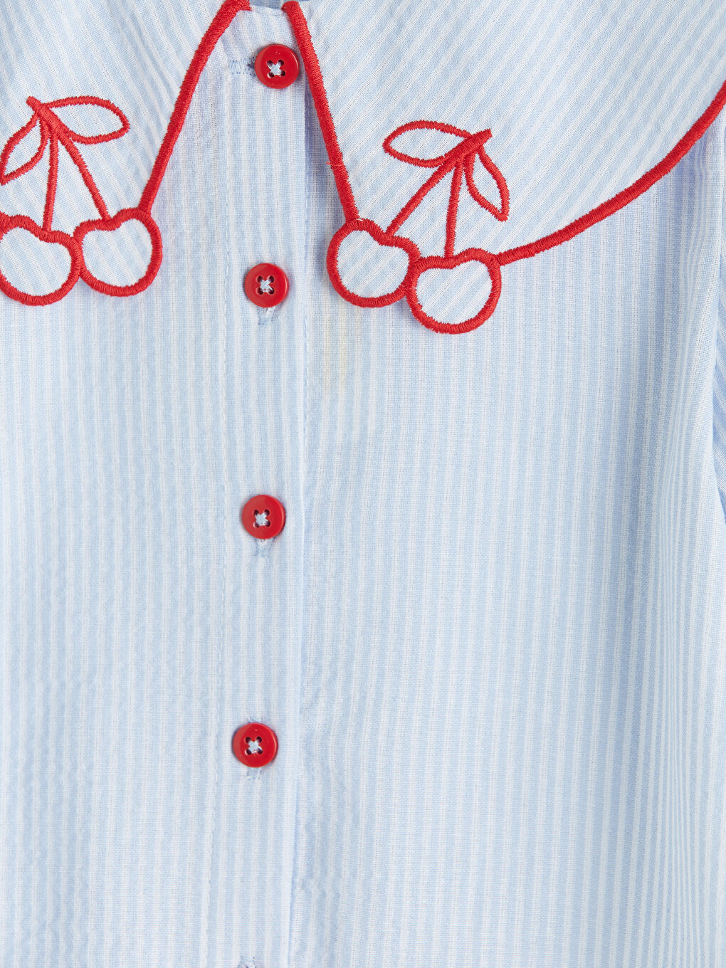 Mavi Bebe Yaka Kız Çocuk Gömlek-2