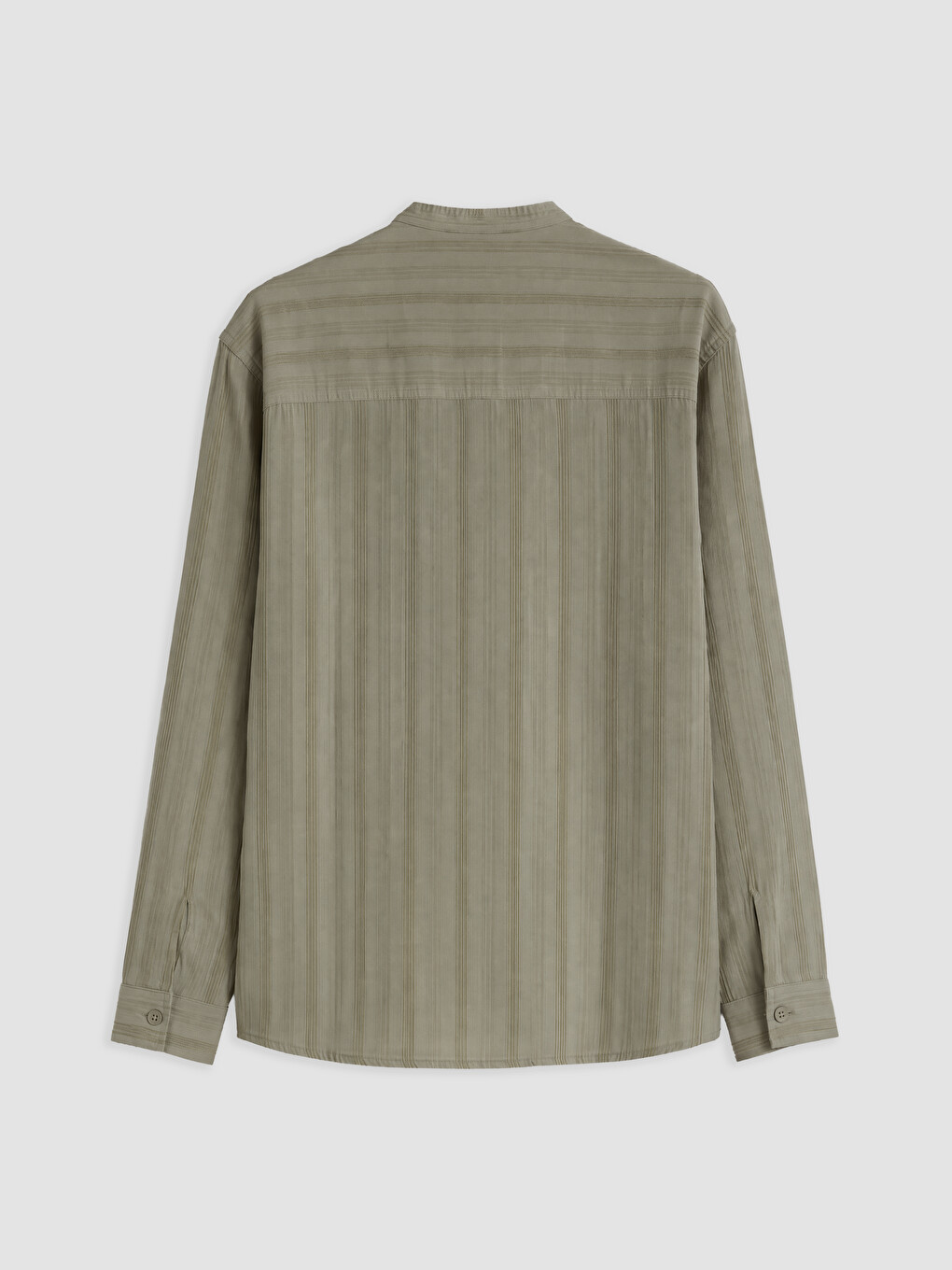 Haki Loose Fit Gabardin Erkek Gömlek-1
