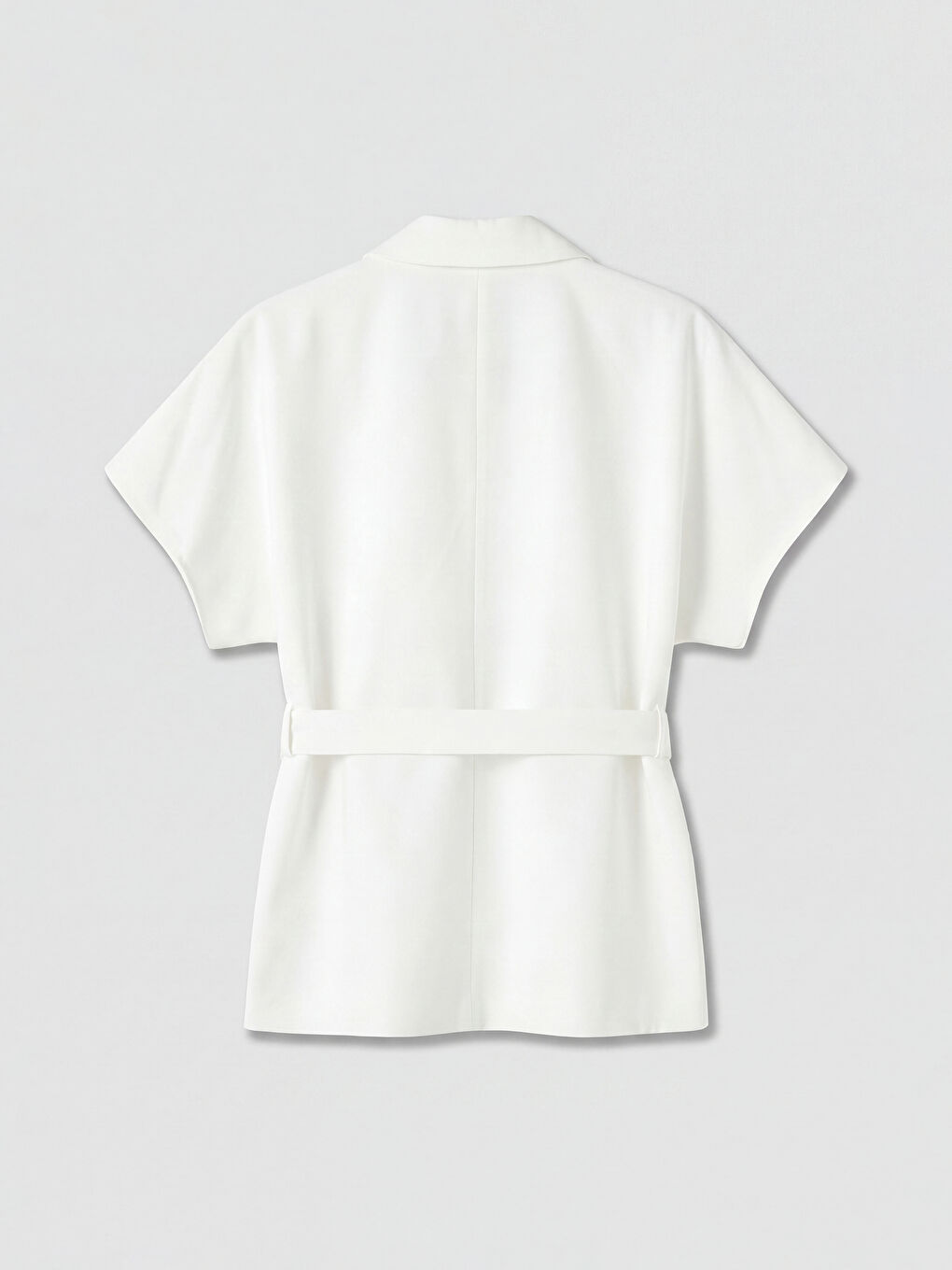 Beyaz Keten Karışımlı Kadın Klasik Yelek-1