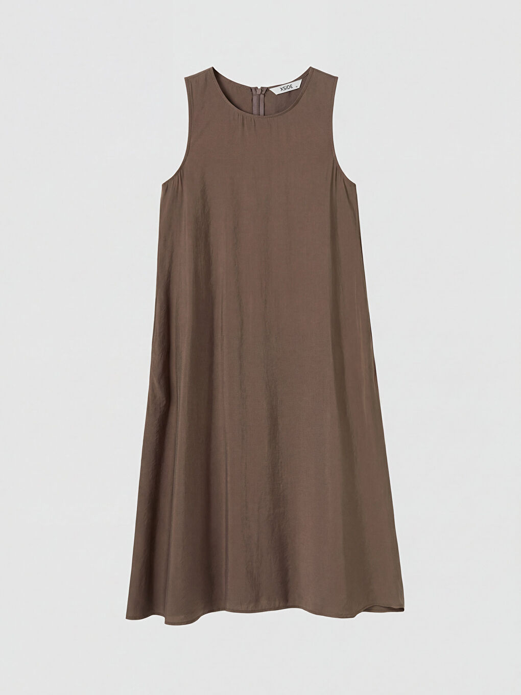 Kahverengi Bisiklet Yaka Cepli A Kesim Elbise