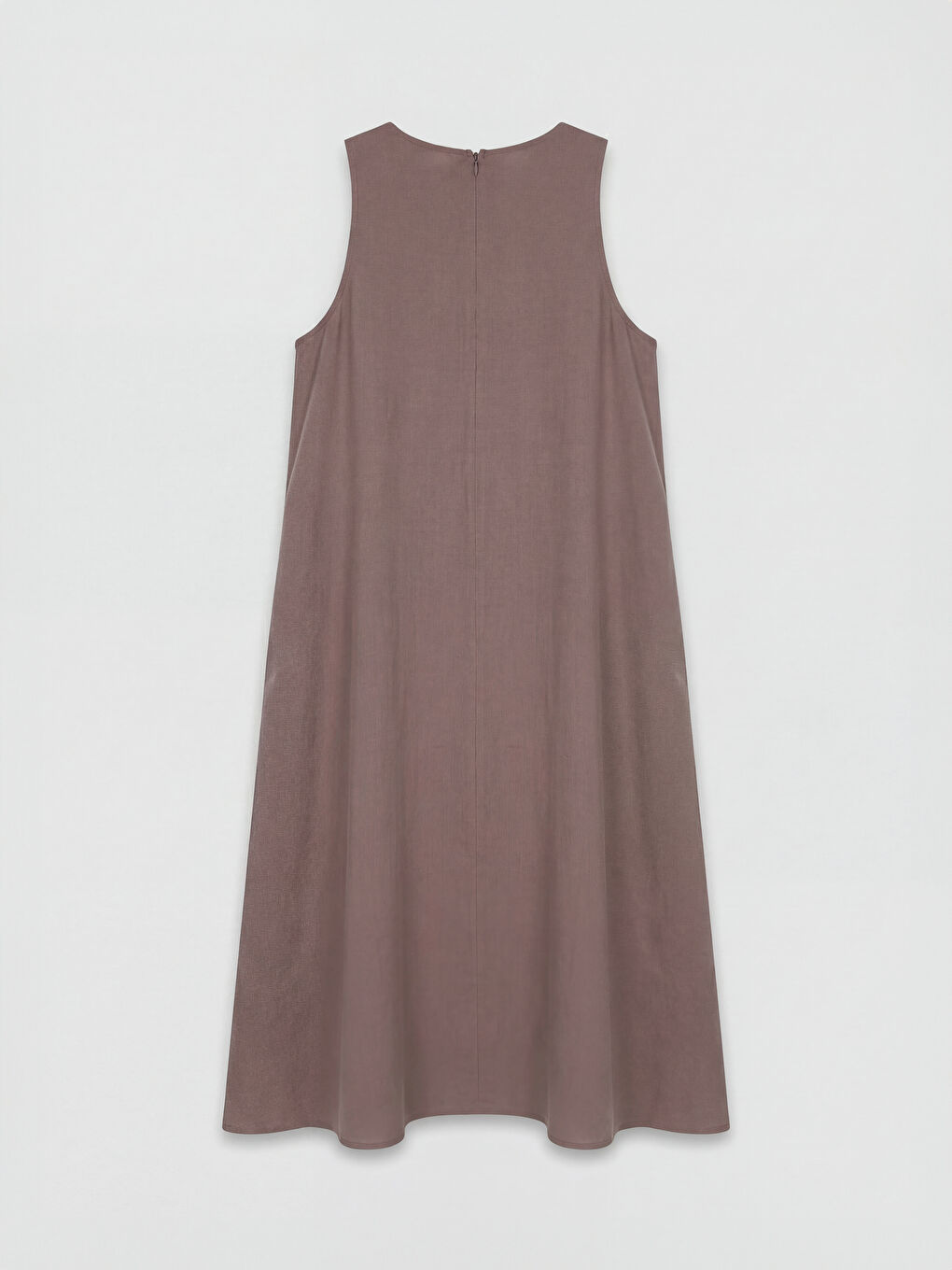 Lila Bisiklet Yaka Cepli A Kesim Elbise-1