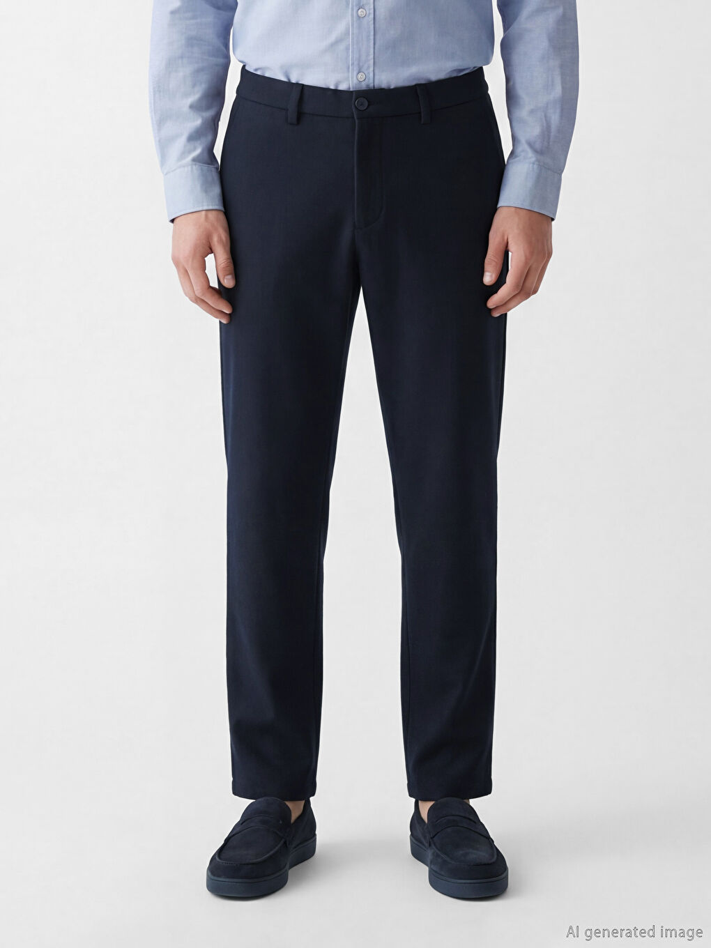 Lacivert Standart Kalıp Gabardin Erkek Pantolon-1