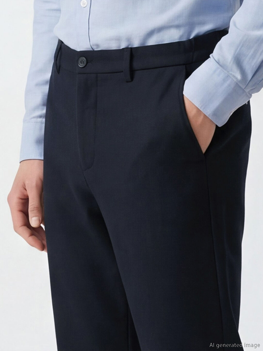 Lacivert Standart Kalıp Gabardin Erkek Pantolon-2