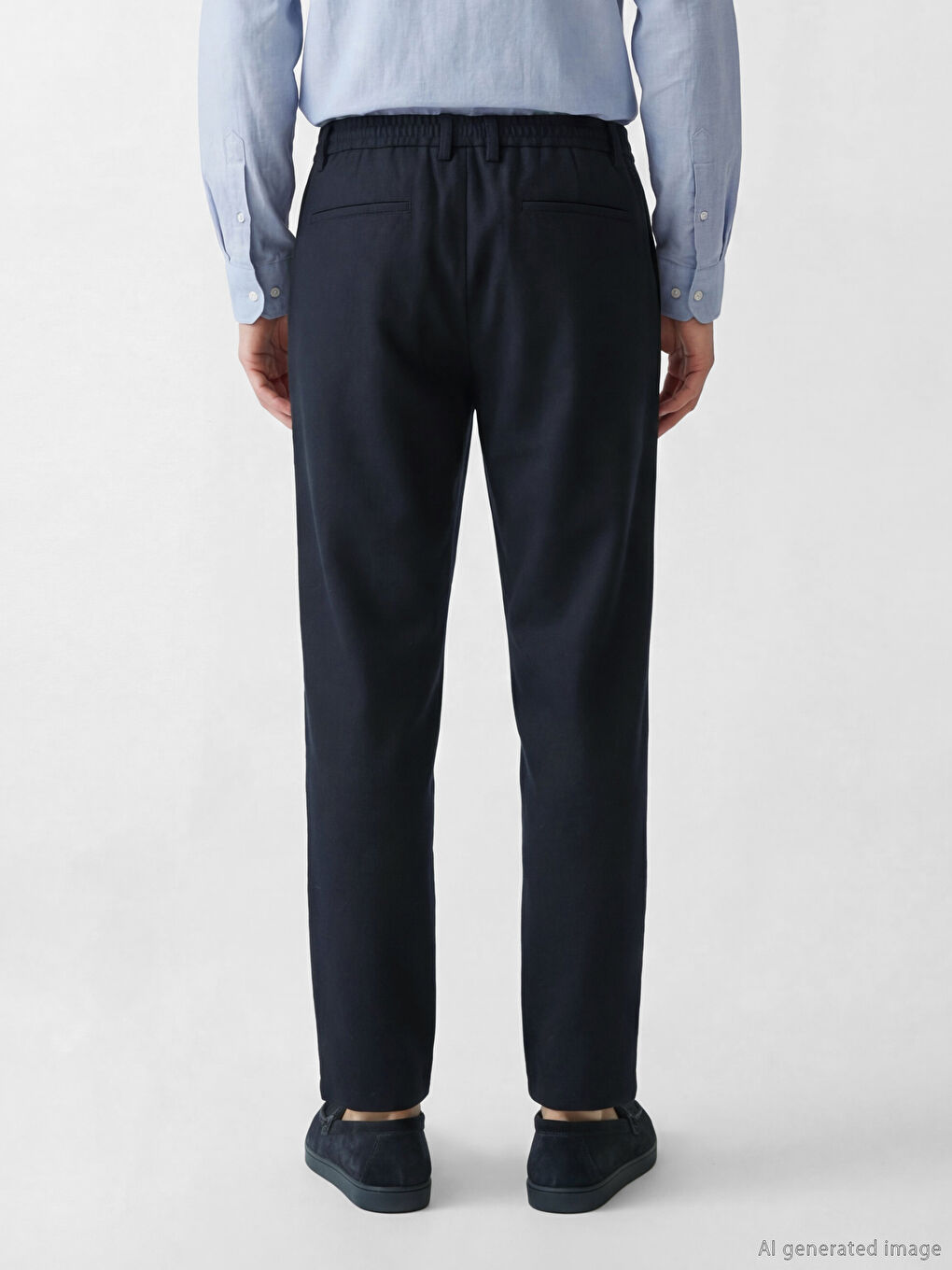 Lacivert Standart Kalıp Gabardin Erkek Pantolon-3