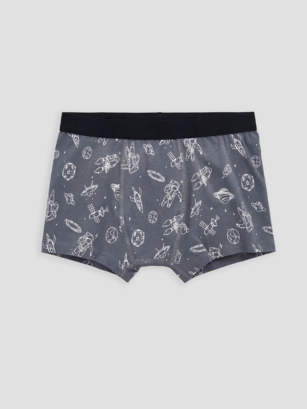 Gri Desenli Erkek Çocuk Boxer 3'lü-3