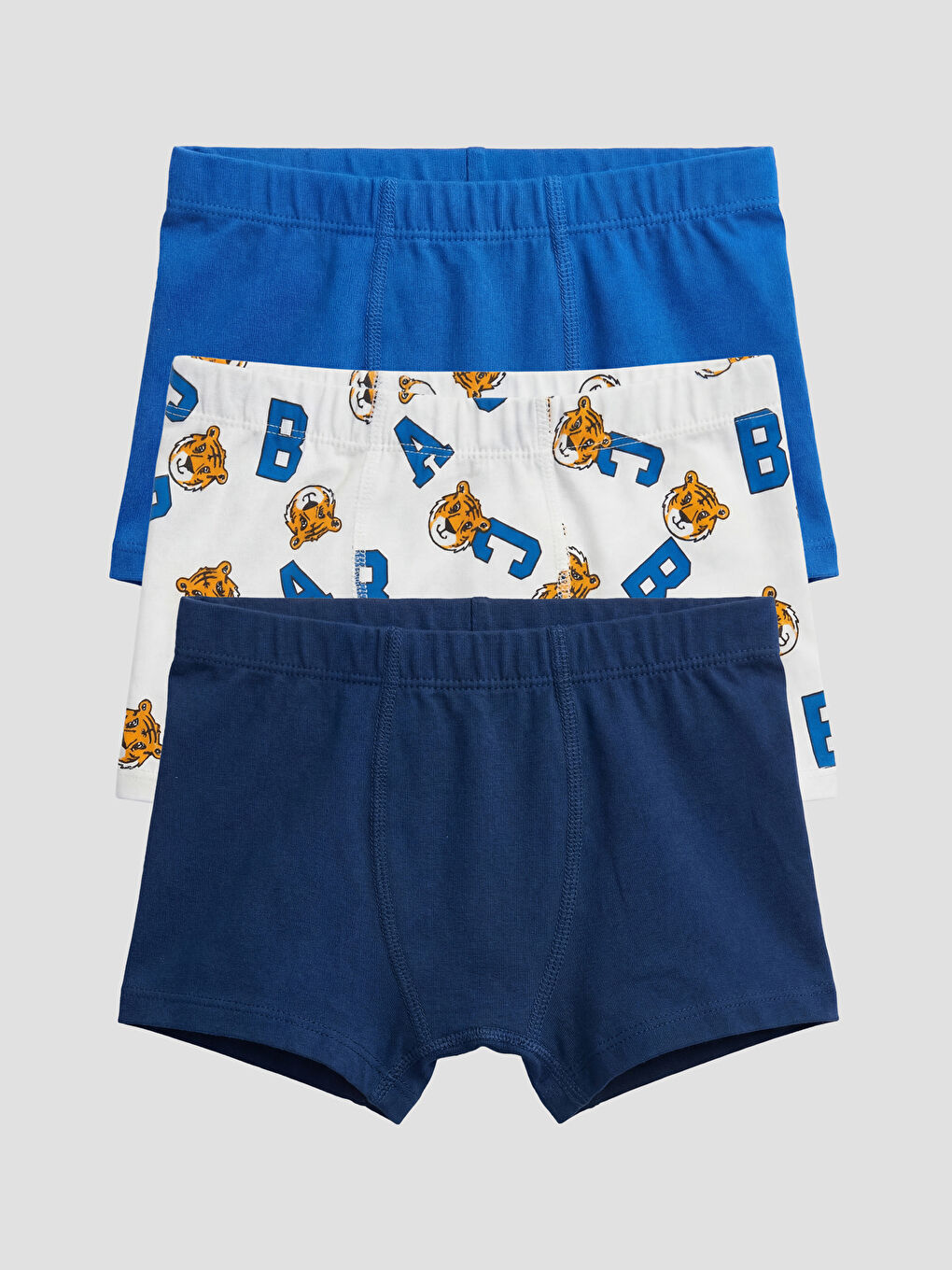 Beyaz Desenli Erkek Çocuk Boxer 3'lü-1