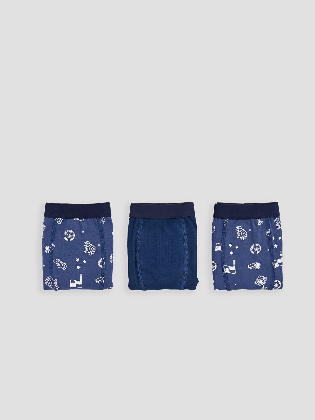 Lacivert Desenli Erkek Çocuk Boxer 3'lü