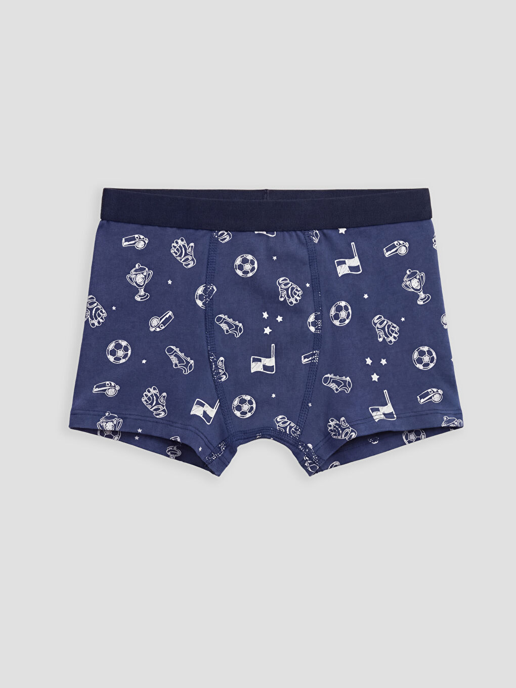 Lacivert Desenli Erkek Çocuk Boxer 3'lü-4