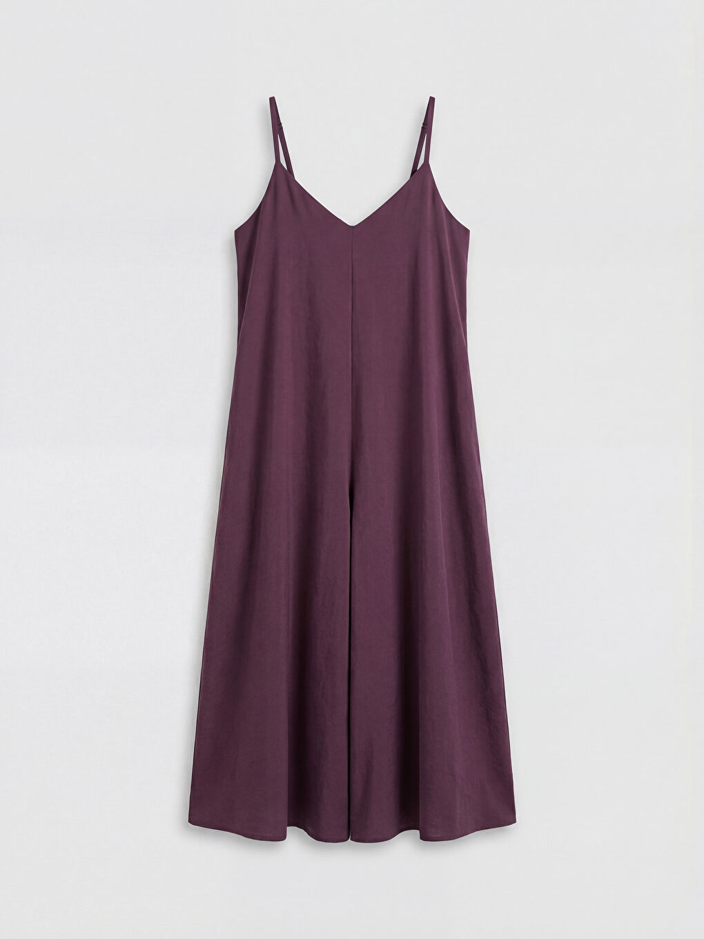 Bordo V Yaka İp Askılı A Kesim Elbise