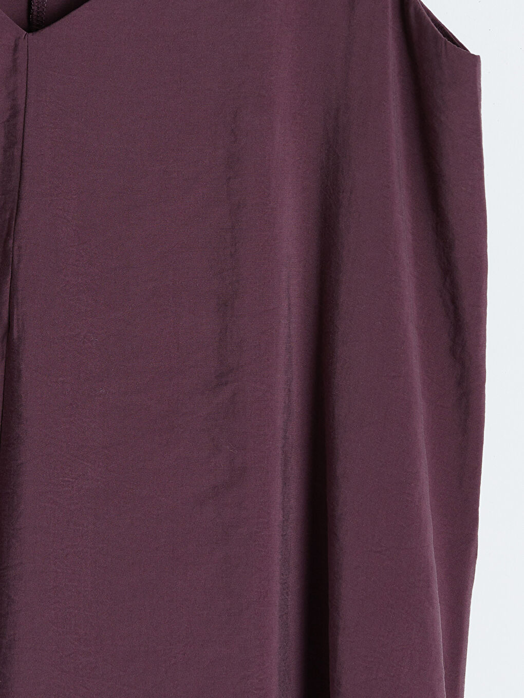 Bordo V Yaka İp Askılı A Kesim Elbise-2