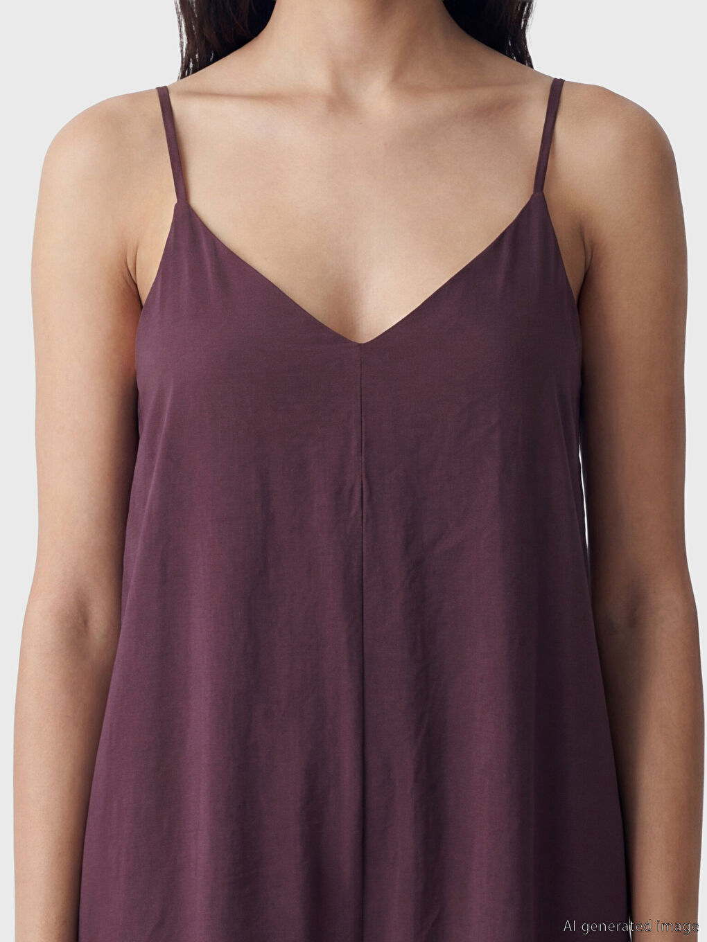 V Neck Strappy A-Line Dress-2