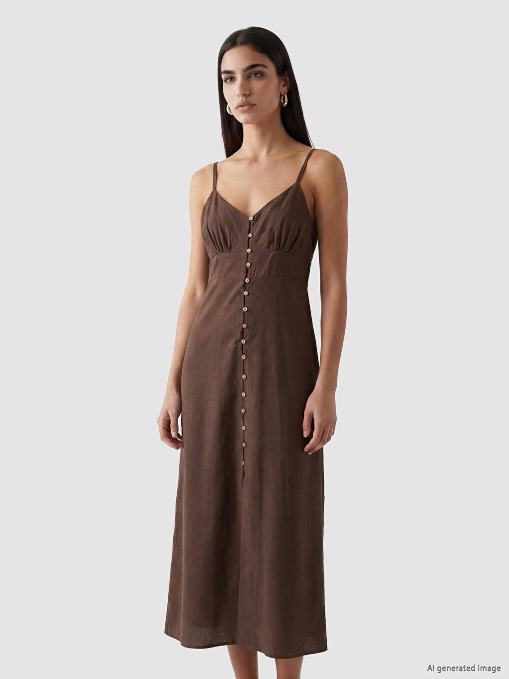 V Neck Strappy Ruched Dress-1