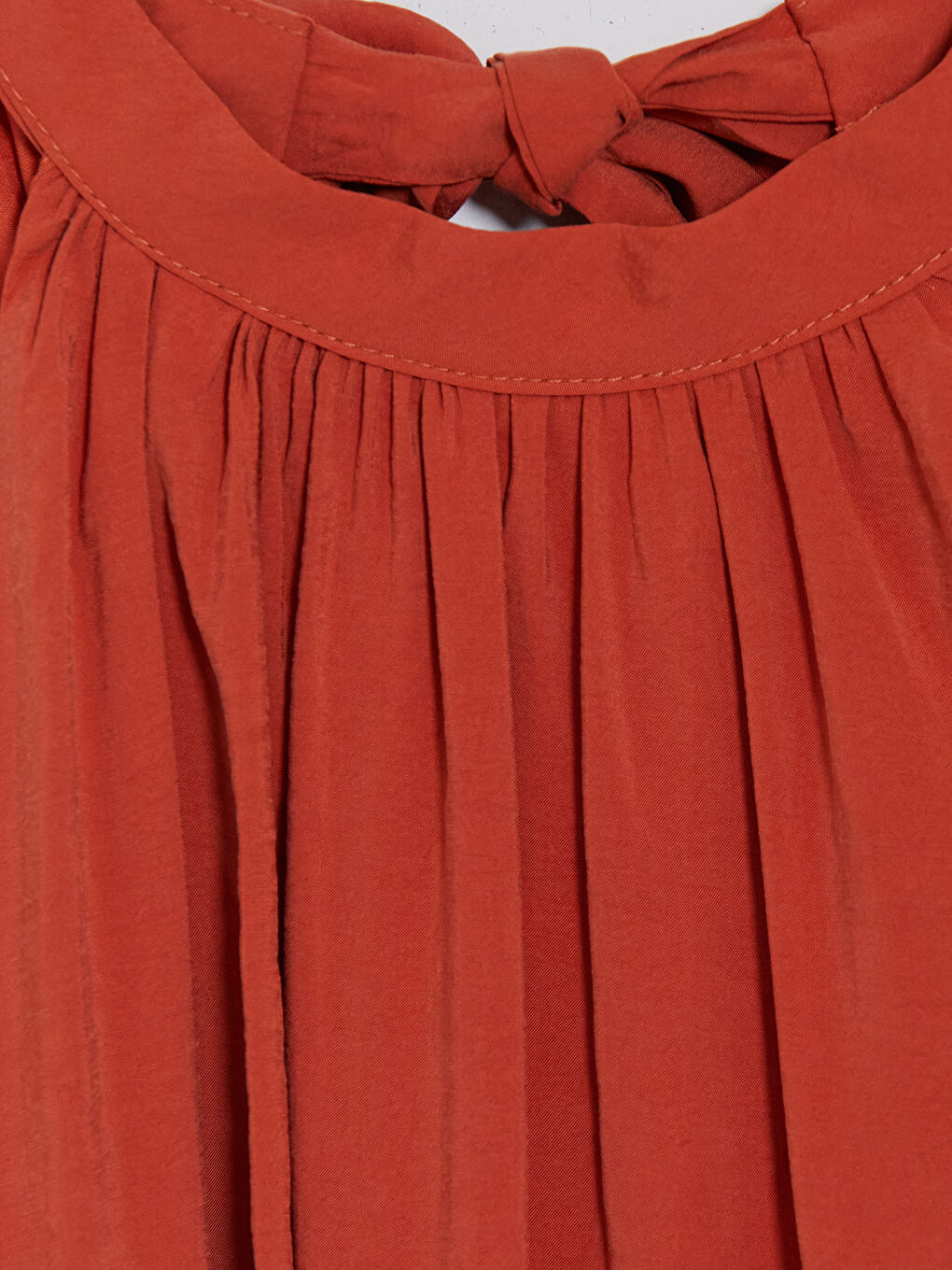 Kahverengi Büzgülü A Kesim Modal Karışımlı Elbise-2