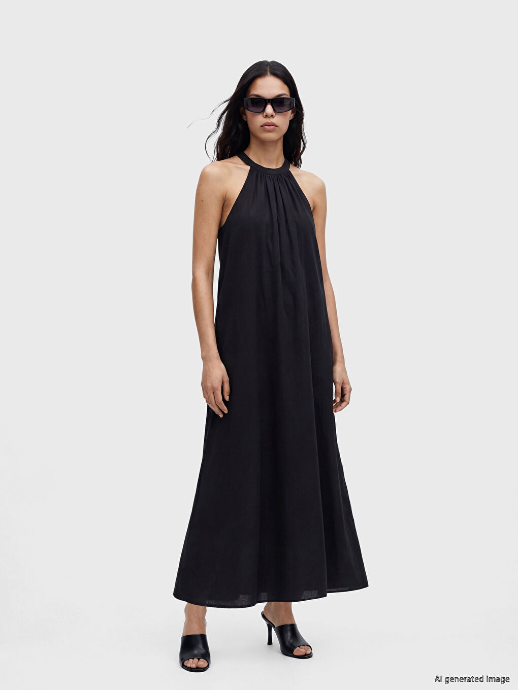 Ruched A-Line Modal Blended Dress