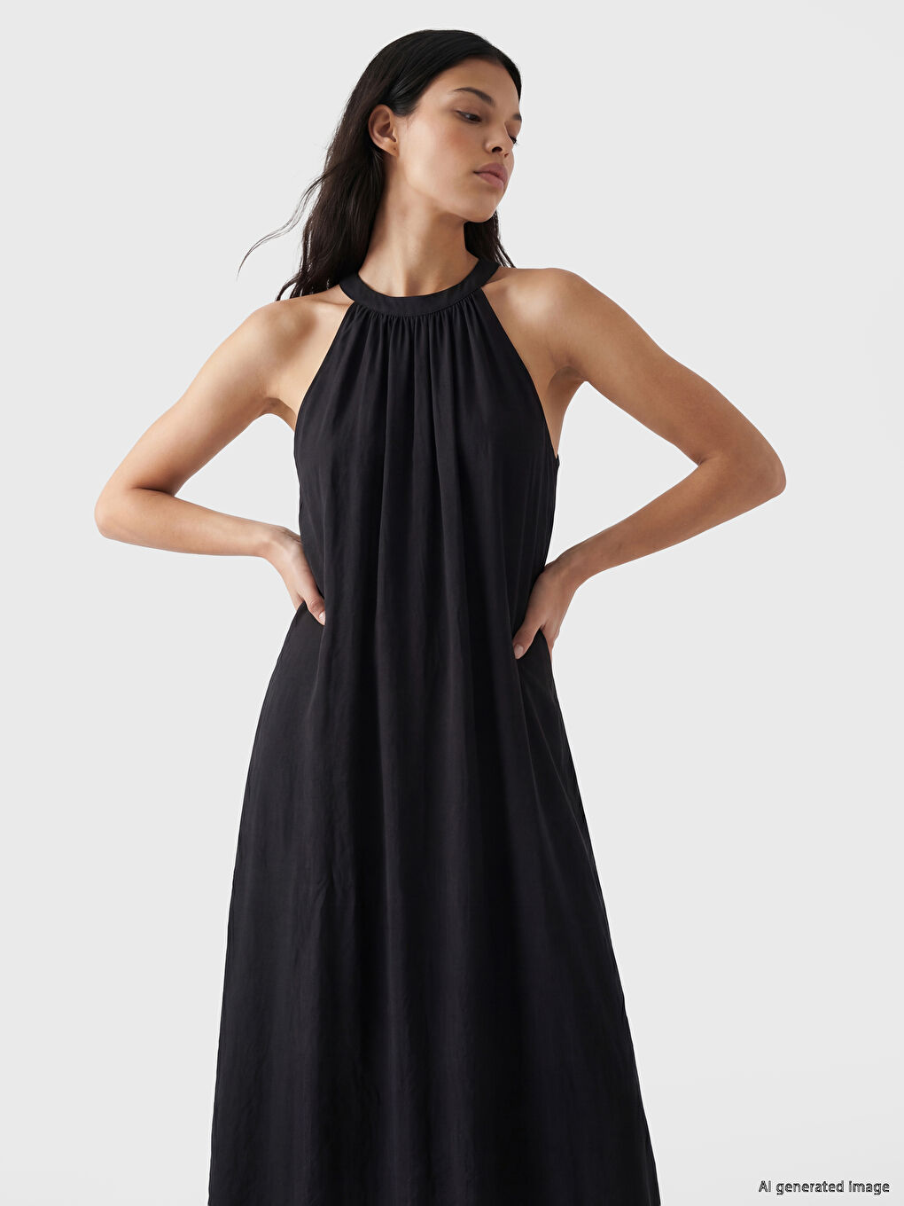 Ruched A-Line Modal Blended Dress-1