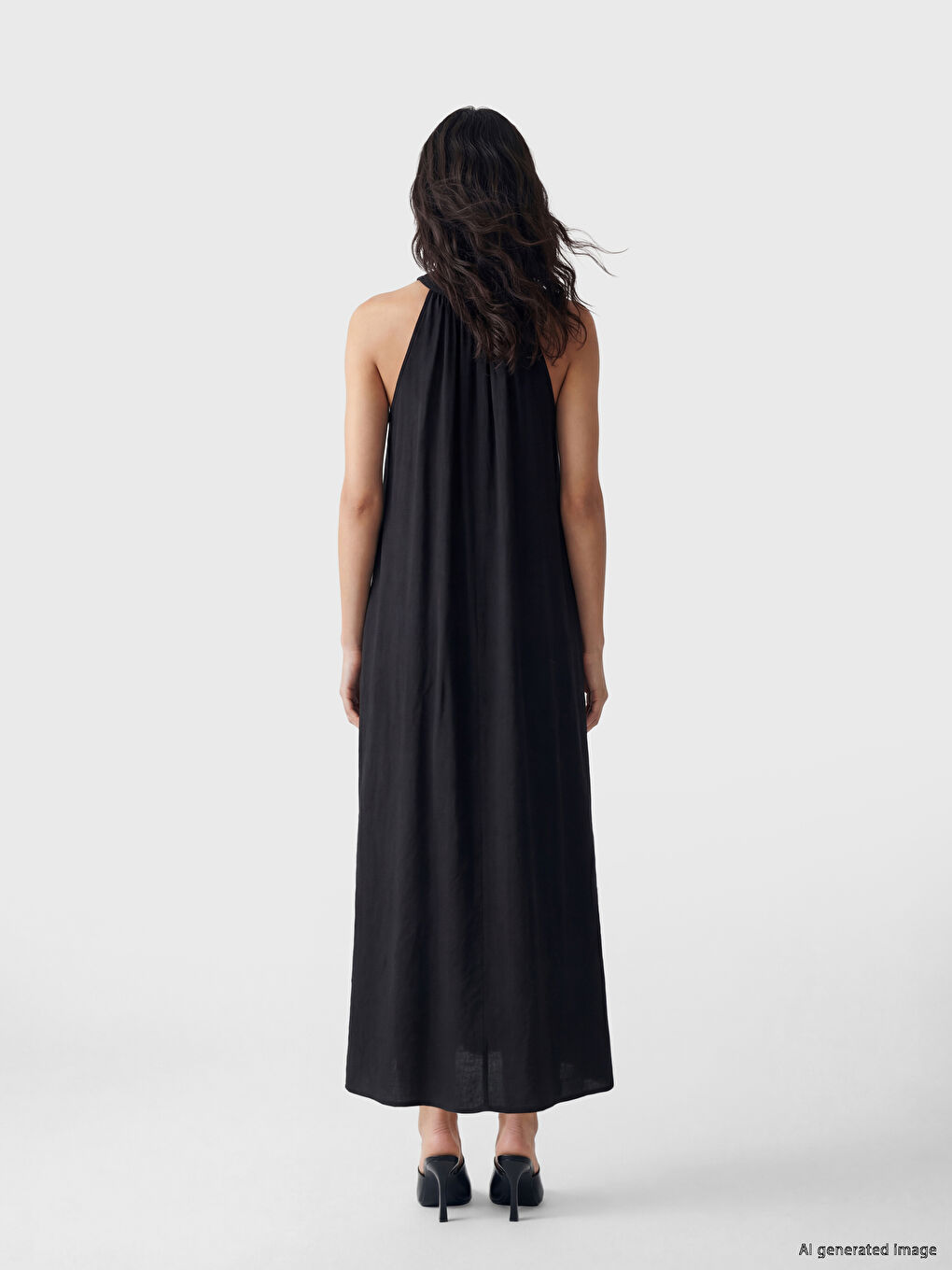 Ruched A-Line Modal Blended Dress-3