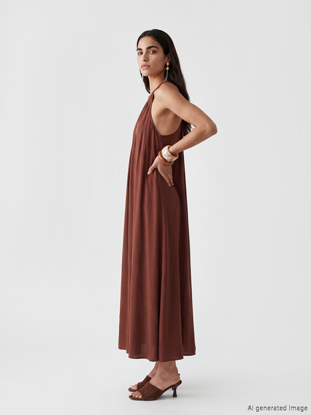 Ruched A-Line Modal Blended Dress