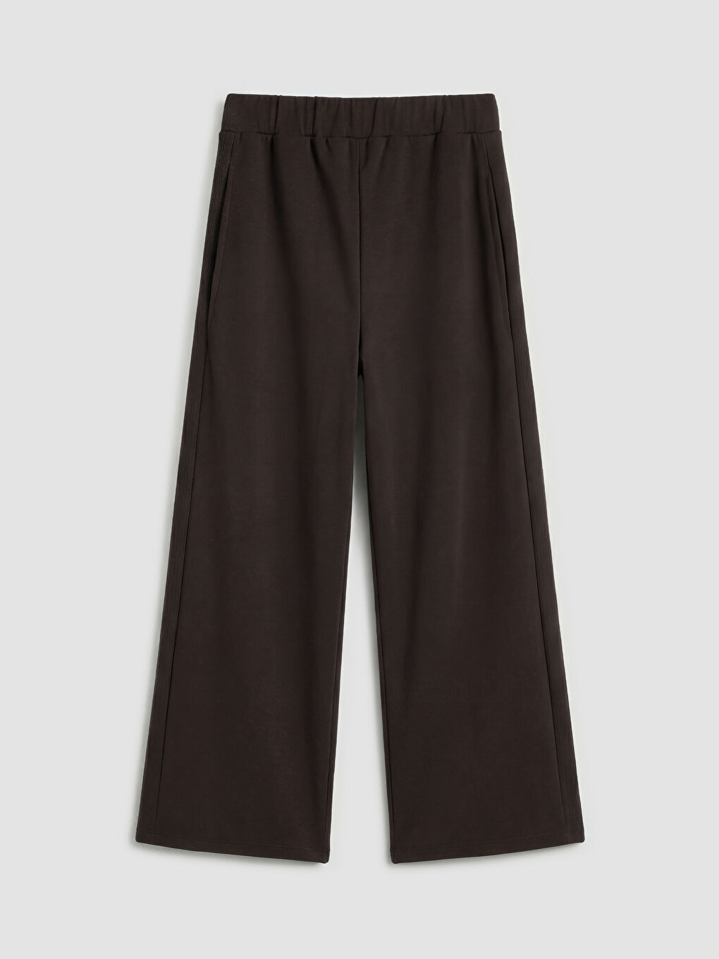 Kahverengi Beli Lastikli Soft Touch Kadın Eşofman Altı