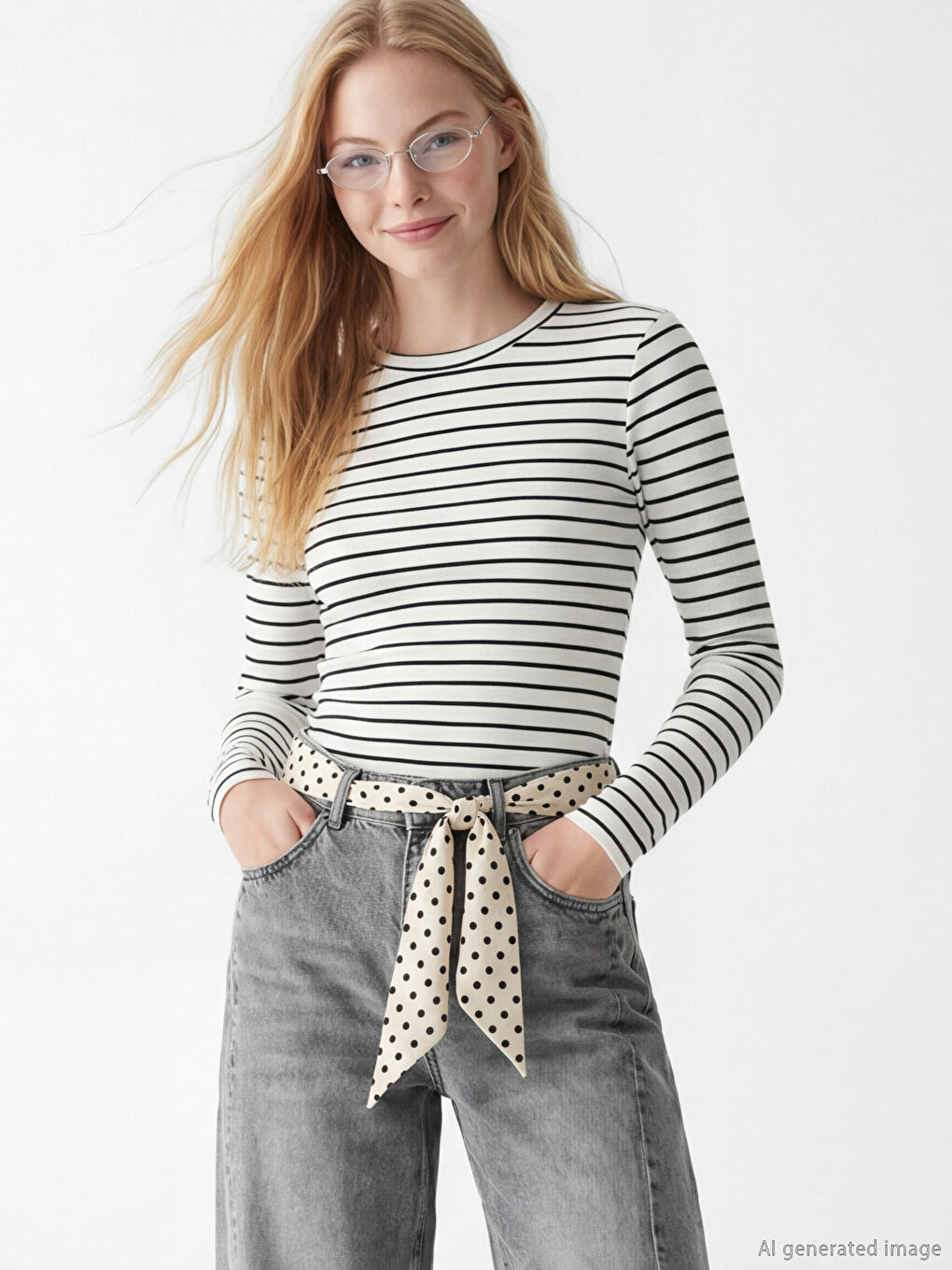Crew Neck Striped Women's Body