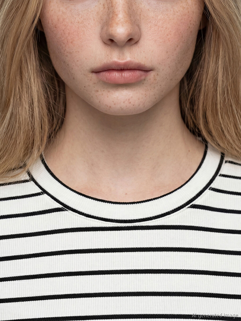 Crew Neck Striped Women's Body-2