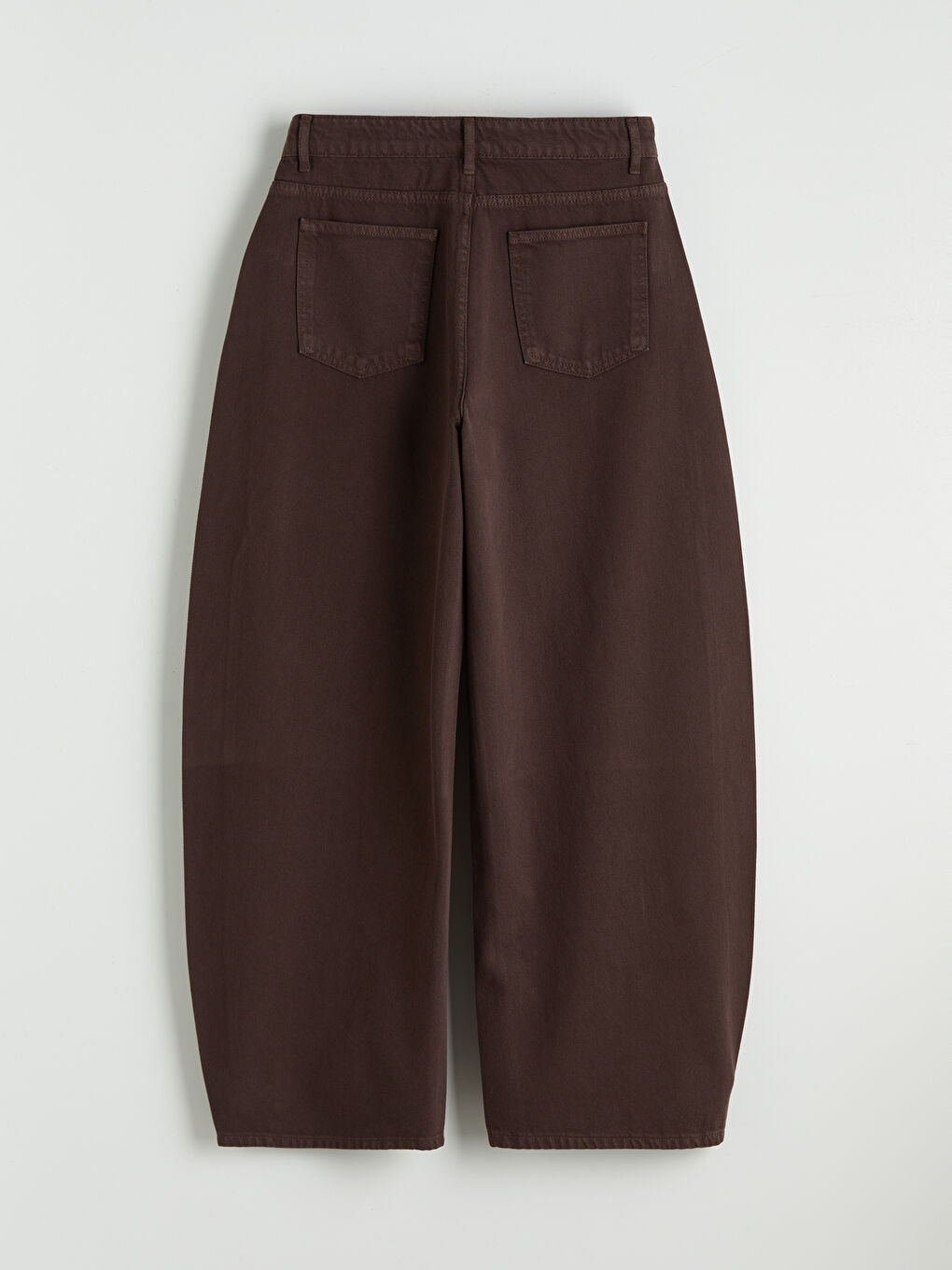 Kahverengi Zımba İşlemeli Balloon Fit Kadın Jean Pantolon-2