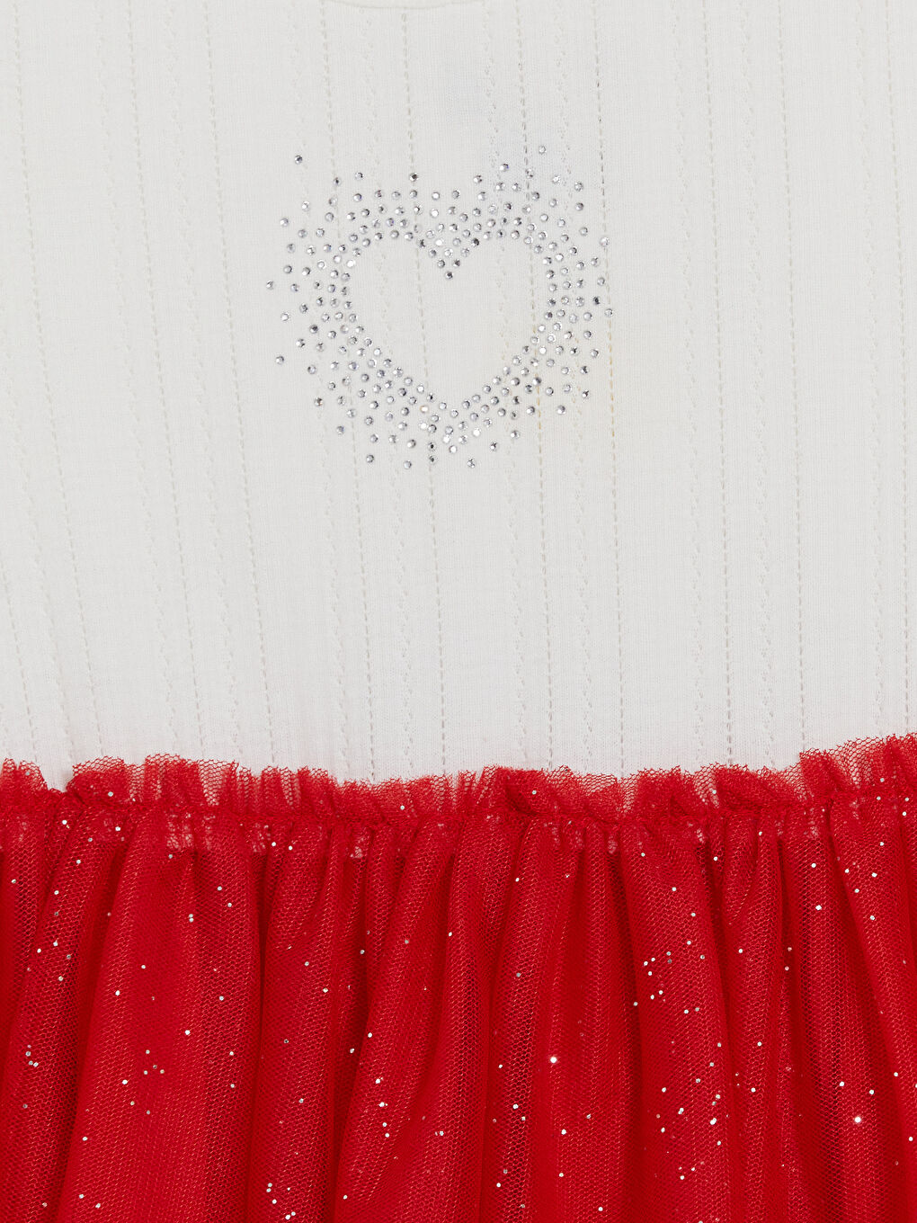 Kırmızı Bisiklet Yaka Taşlı Kız Çocuk Kaşkorse Elbise-2