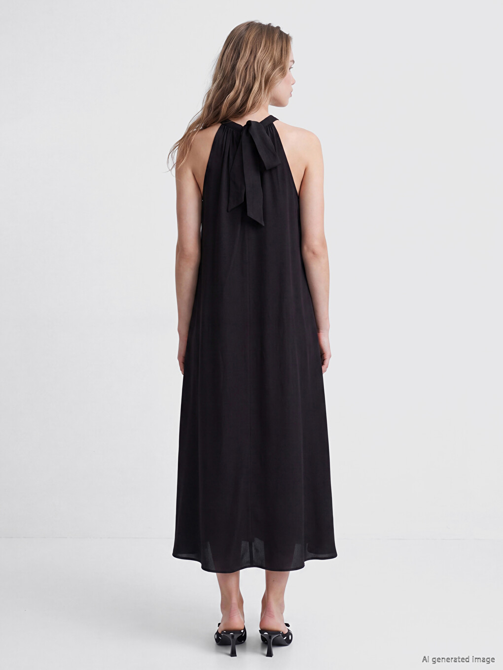 Halter Neck Ruched Dress-3