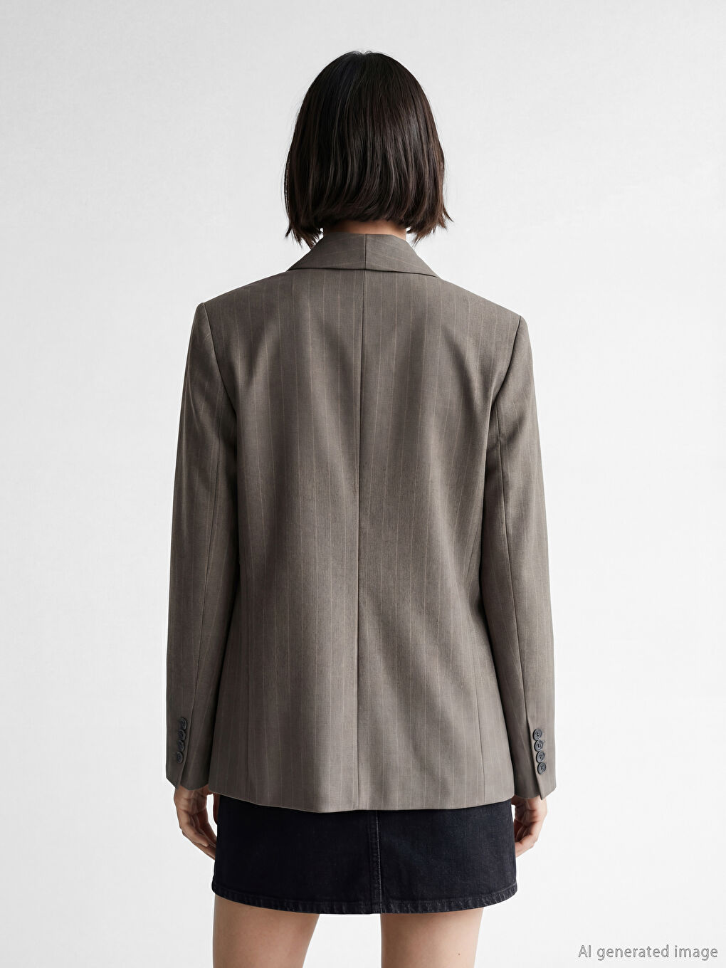 шаль жаға жолақты әйелдерге арналған блейзер пиджак-3