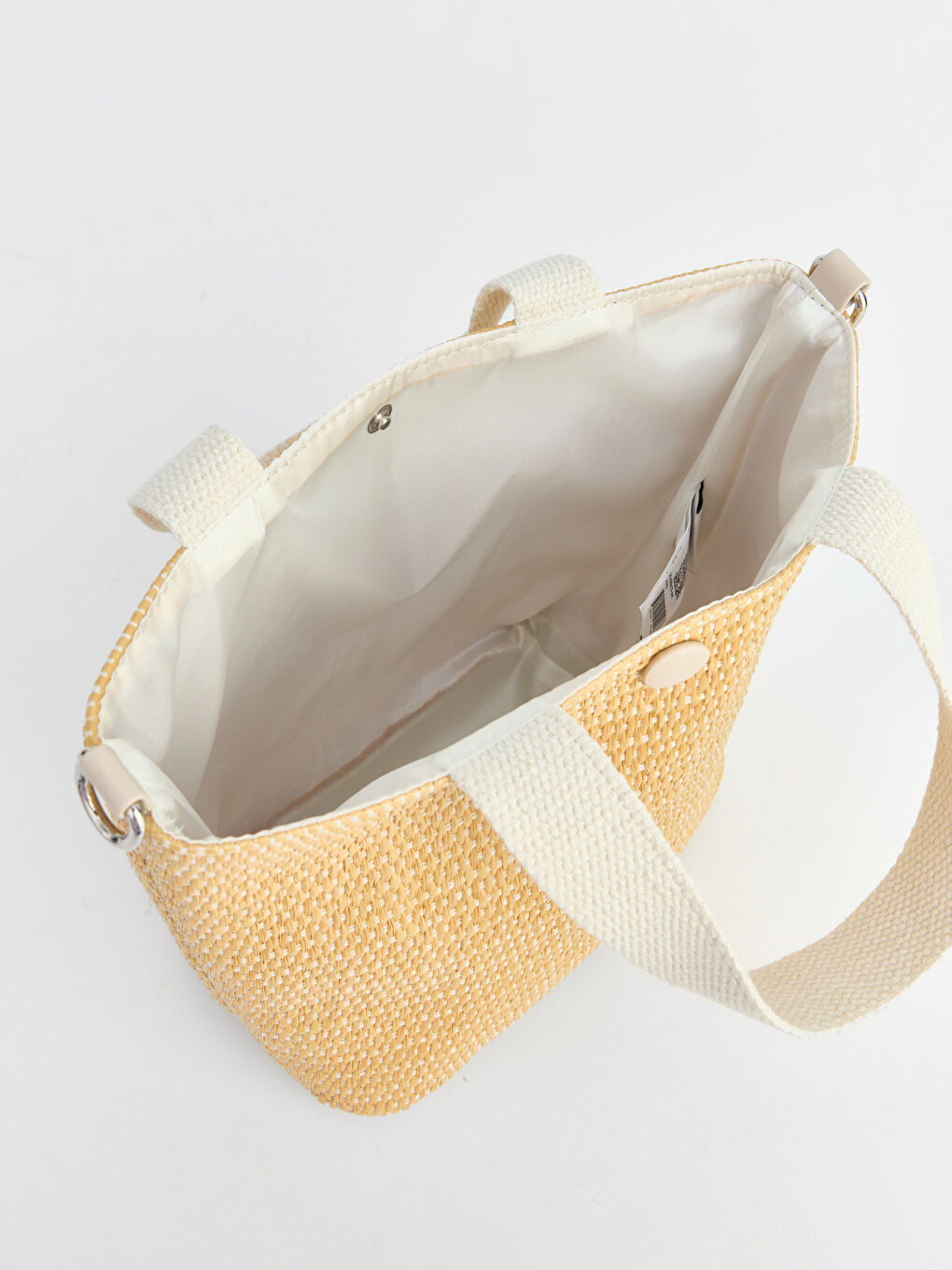 Bej Hasır Görünümlü Askılı Kız Çocuk Omuz Çantası-2