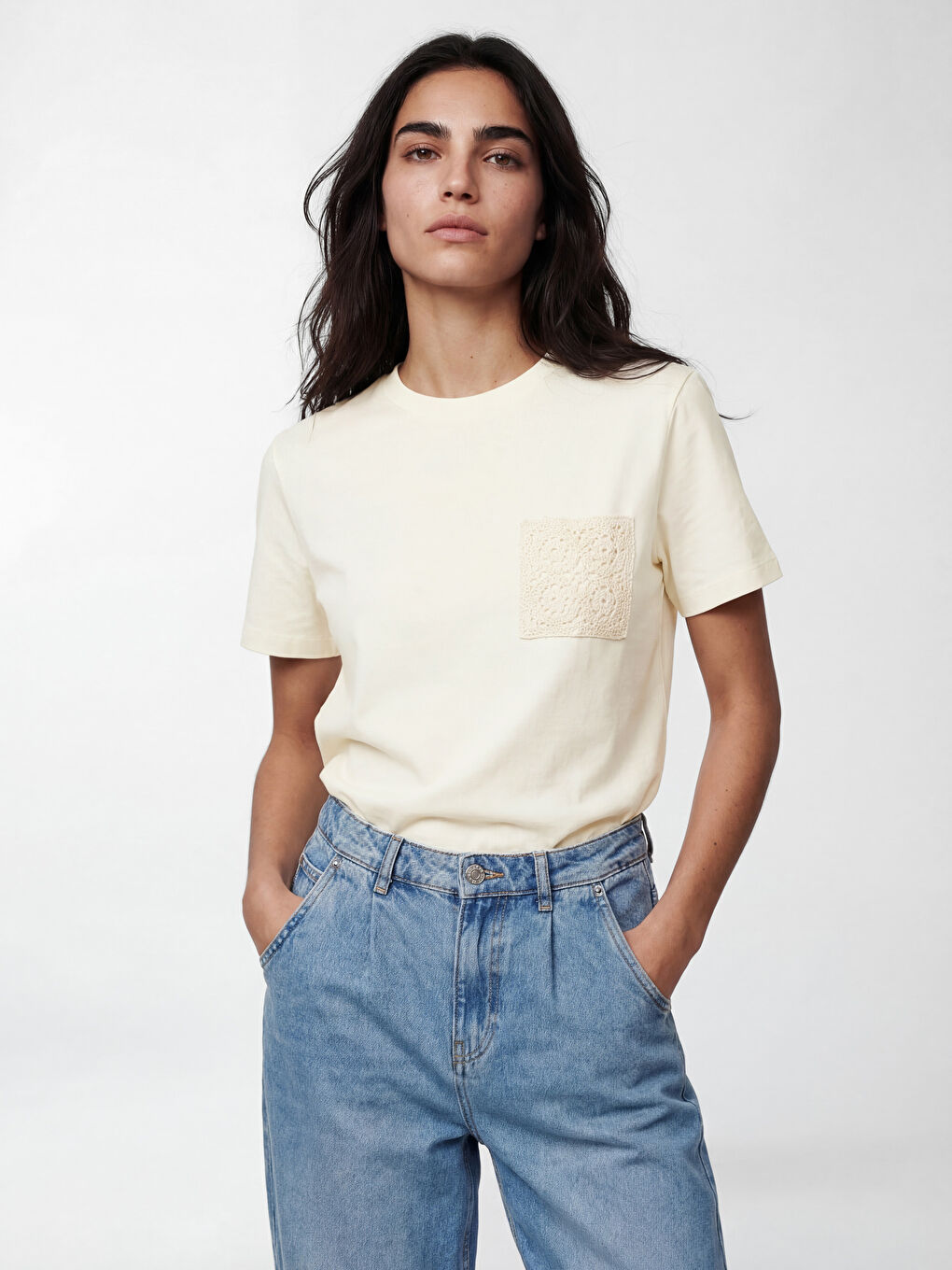 Crew Neck Embroidered Women's T-Shirt