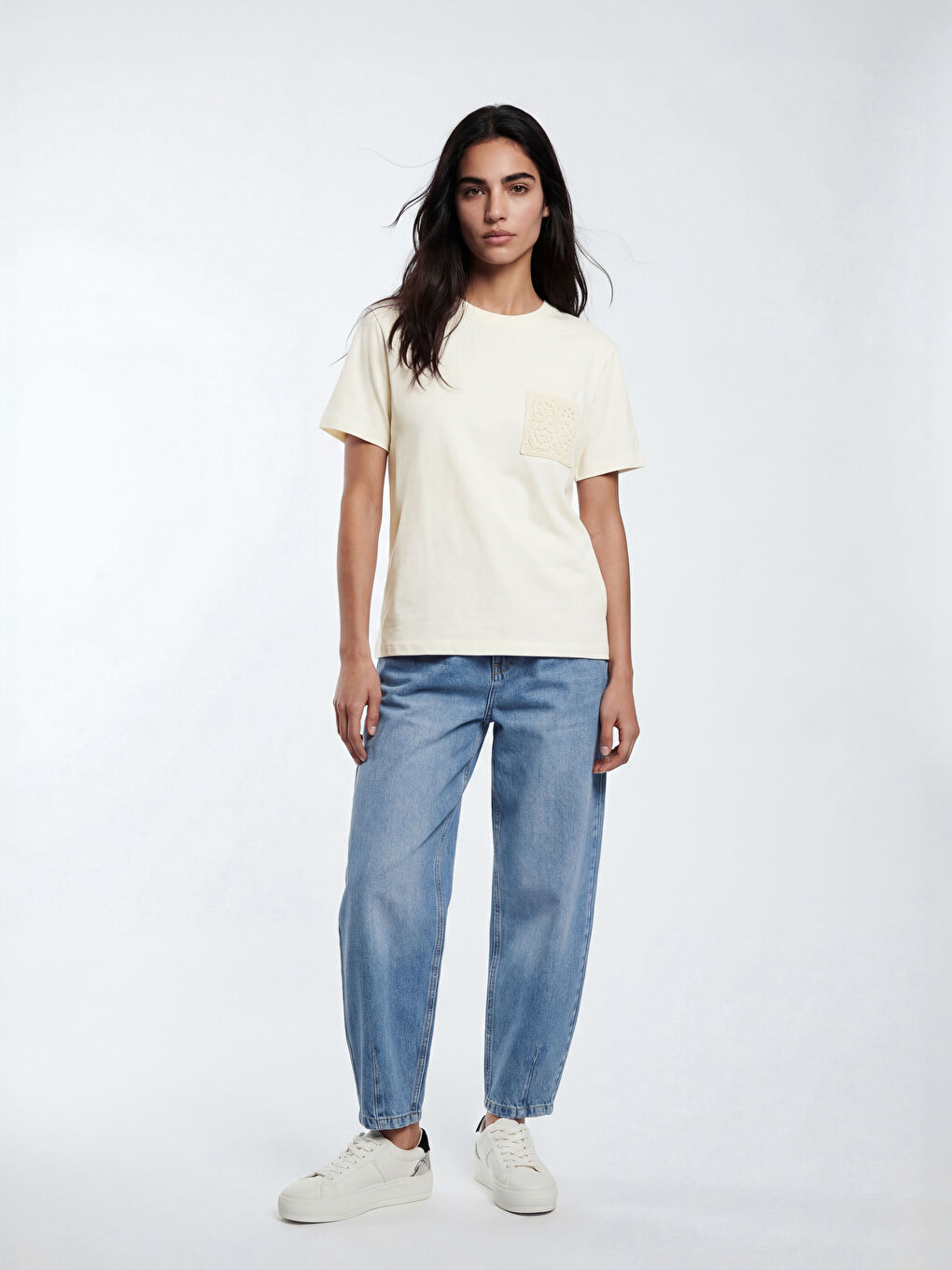 Crew Neck Embroidered Women's T-Shirt-1