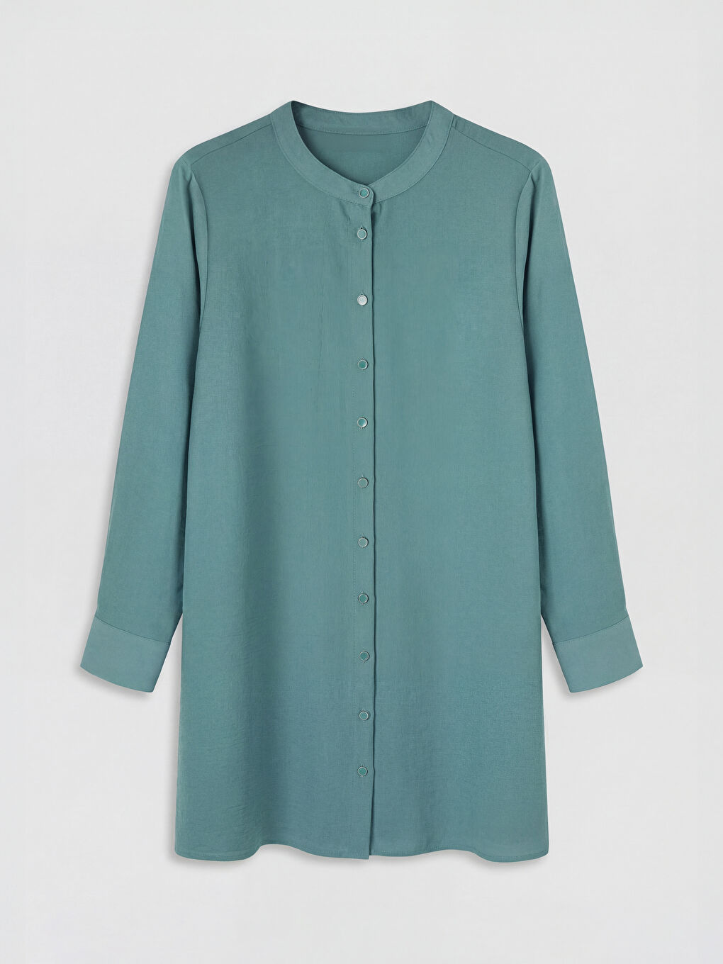 Yeşil Hakim Yaka Kadın Gömlek Tunik