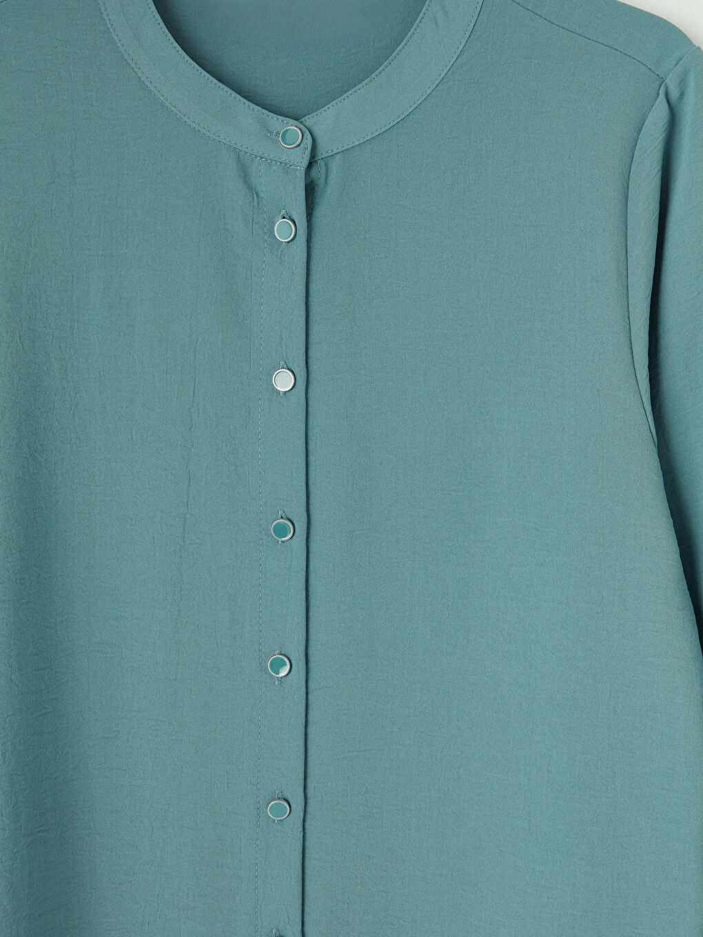 Yeşil Hakim Yaka Kadın Gömlek Tunik-2