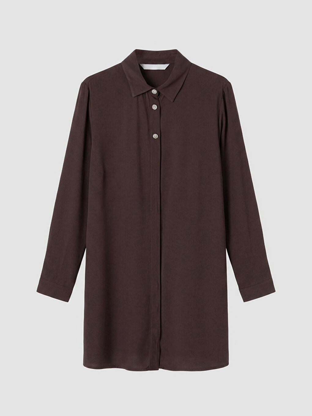 Kahverengi Regular Fit Kadın Gömlek Tunik