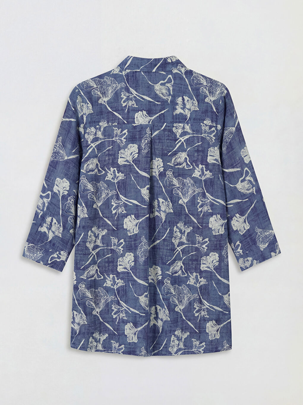 İndigo Desenli Kadın Gömlek Tunik-1