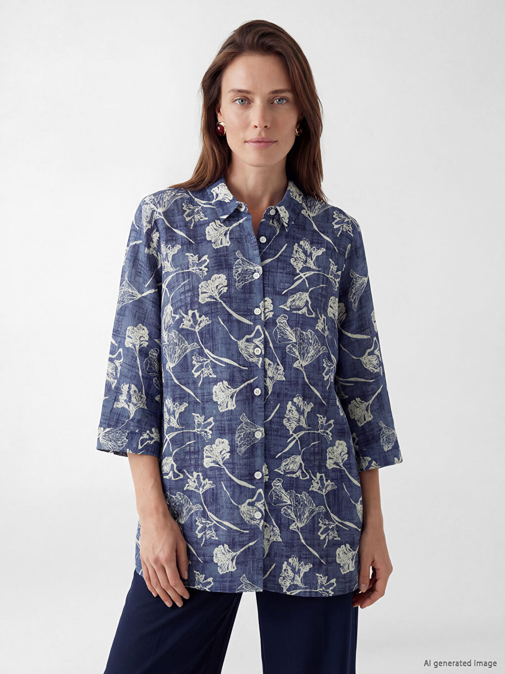 Patterned Women's Shirt Tunic