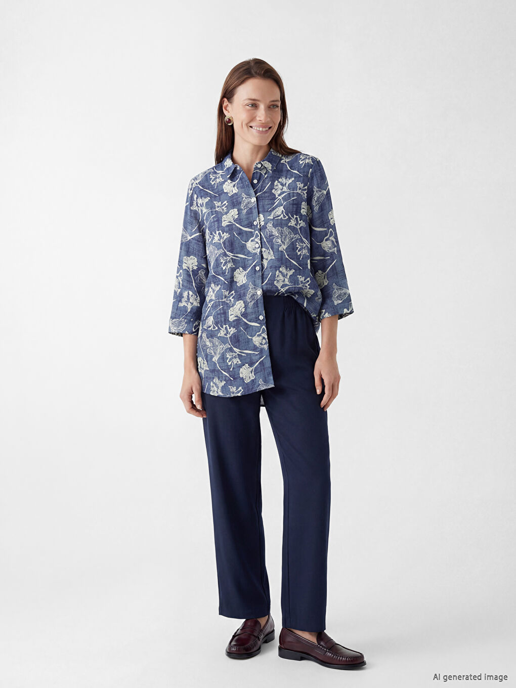 Patterned Women's Shirt Tunic-1