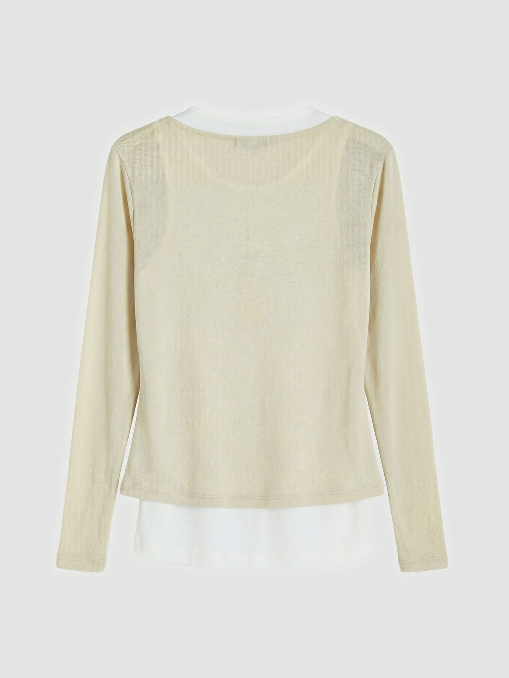 Bej Bisiklet Yaka Büzgülü Bluz-1