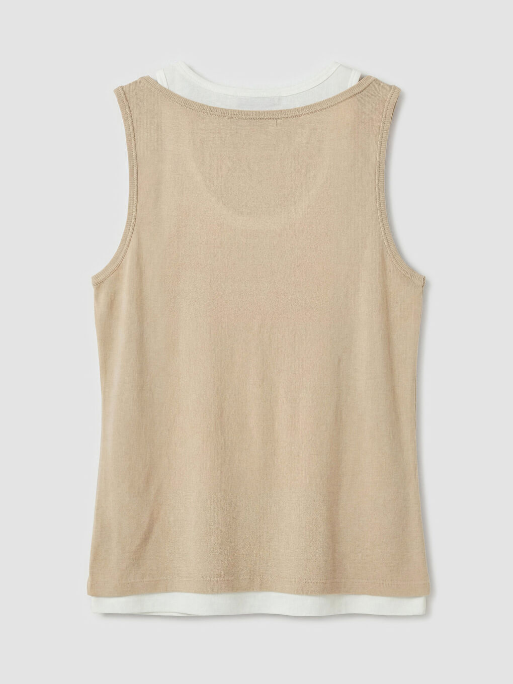 Bej U Yaka Çift Görünümlü Kadın Atlet-1