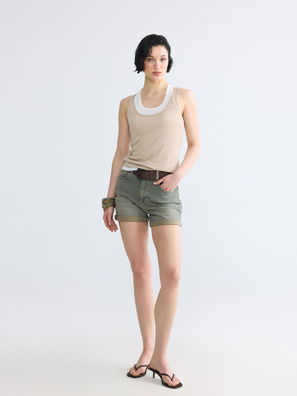 U Neck Double Look Women's Tank Top